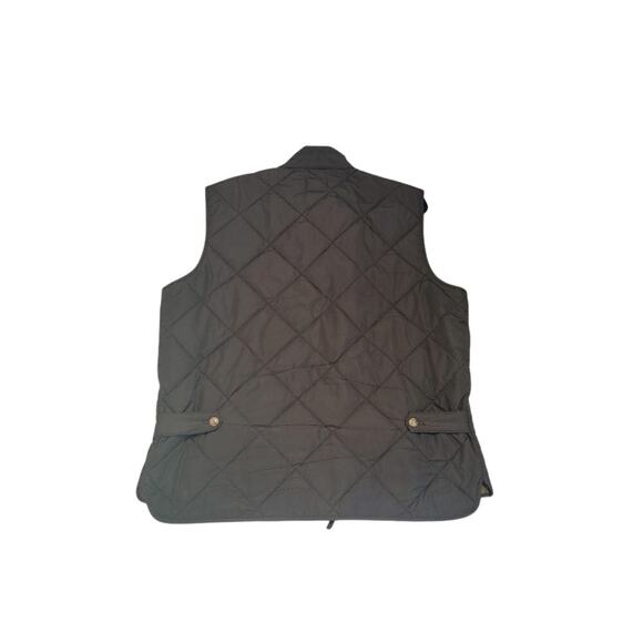 J Crew Quilted Vest Women's Sz Medium Outdoor Camping Layered Black Green - Picture 3 of 9